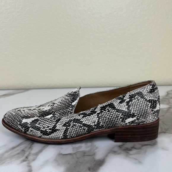 Madewell Women Size 6 The Frances Snakeskin Leather Pointed Toe Loafers Slip On - Picture 4 of 11